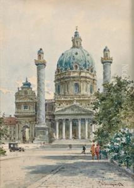 Die Karlskirche In Wien by Paul Kaspar