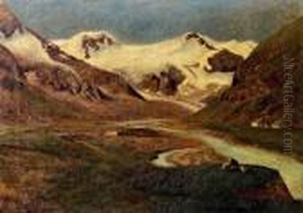 Gebirgslandschaft Oil Painting by Eduard Kasparides