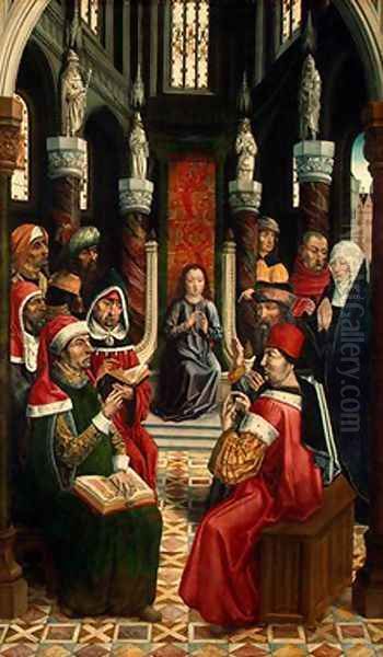 Christ among the Doctors 1495-97 Oil Painting by Master of the Catholic Kings