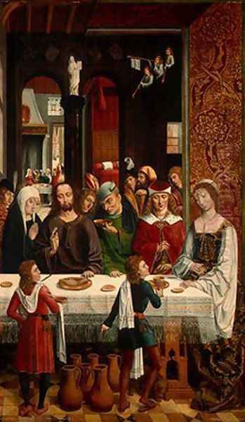 The Marriage at Cana c. 1495-1497 Oil Painting by Master of the Catholic Kings