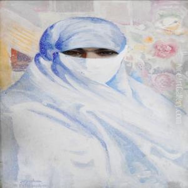 A Veiled Woman From Isfahan, Persia Oil Painting by Sarkis Katchadourian