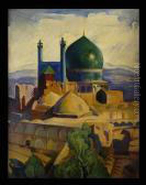 Mosque At Isfahan Oil Painting by Sarkis Katchadourian