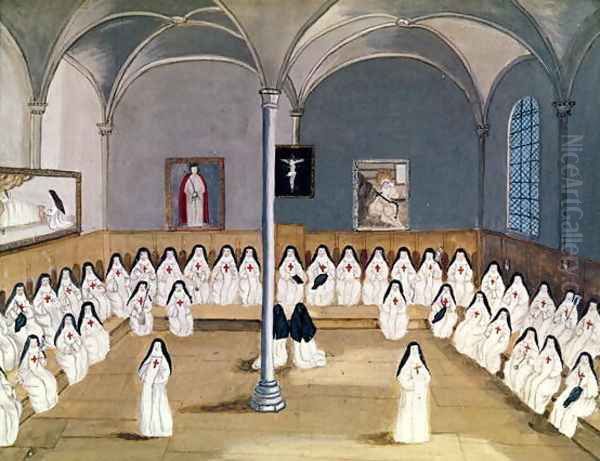 The Sisters of the Abbey from 'L'Abbaye de Port-Royal', c.1710 Oil Painting by Cochin, Louise Madelaine