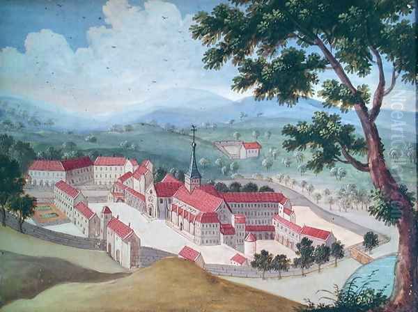 General view of the Abbey from the east, from 'l'Abbaye de Port-Royal', c.1710 Oil Painting by Cochin, Louise Madelaine