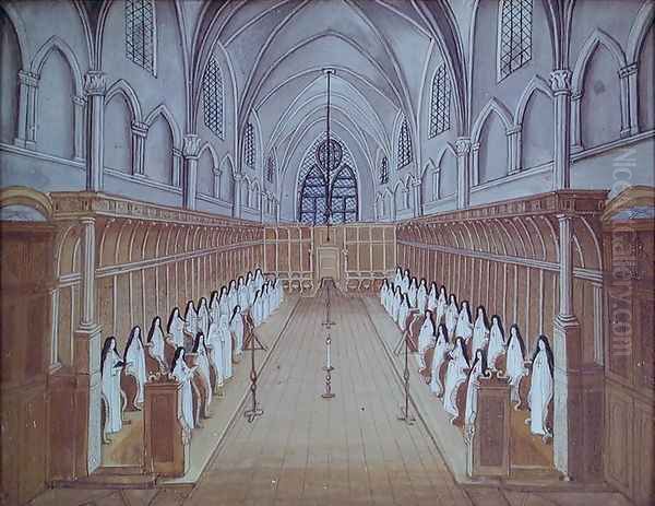 View of the Choir, from 'L'Abbaye de Port-Royal', c.1710 Oil Painting by Cochin, Louise Madelaine