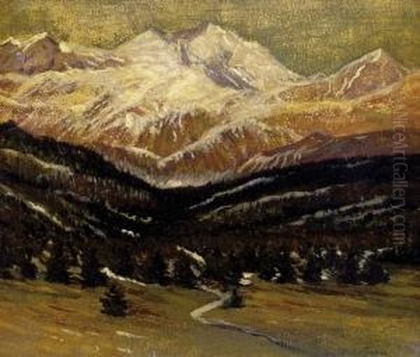 Landscape In Transsylvania Oil Painting by Nandor Katona