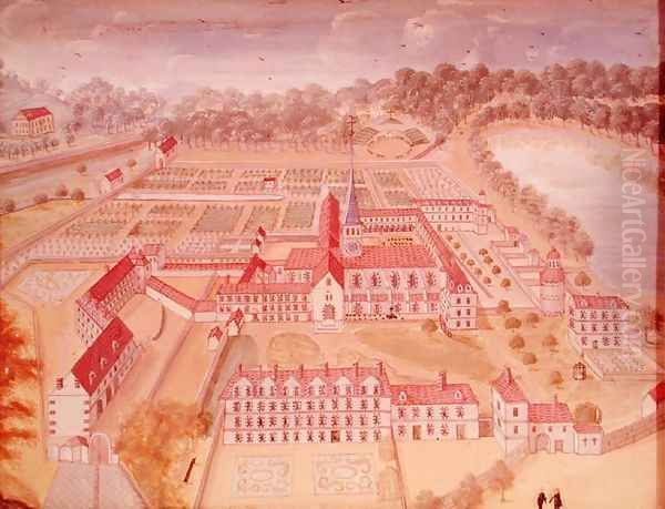 General View of the Abbey from 'l'Abbaye de Port-Royal', c.1710 Oil Painting by Cochin, Louise Madelaine