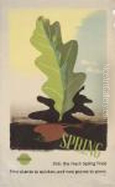 Spring Oil Painting by Edward Mcknight Kauffer