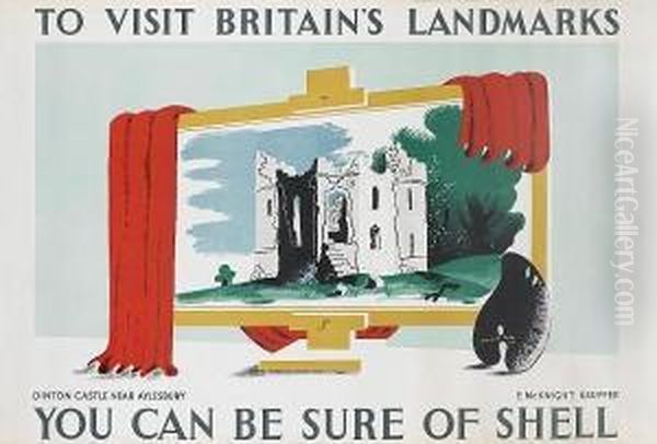 To Visit Britain's Landmarks, Dinton Castle Near Aylesbury, You Can Be Sure Of Shell Oil Painting by Edward Mcknight Kauffer