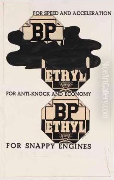 Bp Ethyl For Snappy Engines Oil Painting by Edward Mcknight Kauffer