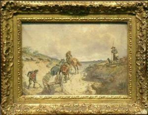 The Horsecart Oil Painting by Hermann Kauffmann