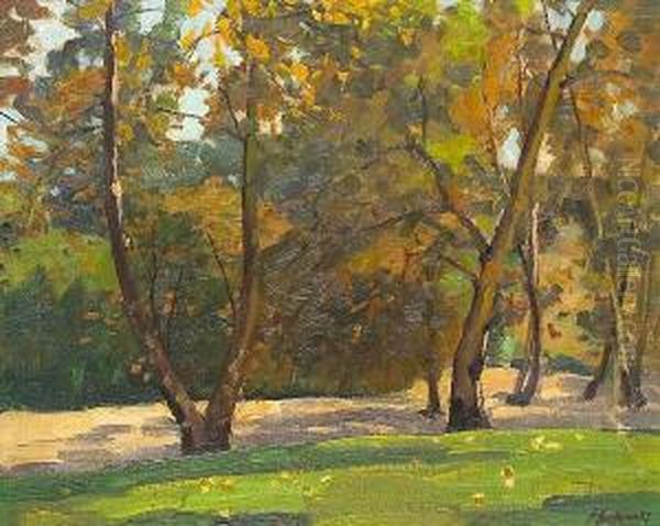 Sycamore Grove, Pasadena Oil Painting by Ferdinand Kaufmann