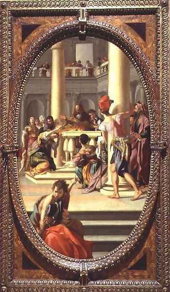 Lavinia at the Altar, 1572 Oil Painting by Mirabello Cavalori (Salincorno)