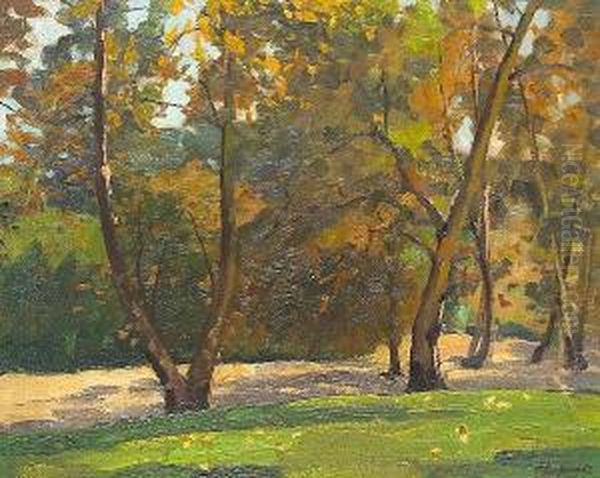 Sycamore Grove, Pasadena, California 1937 Oil Painting by Ferdinand Kaufmann