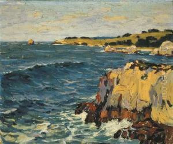 Pacific Coast At Carmel, California Oil Painting by Ferdinand Kaufmann