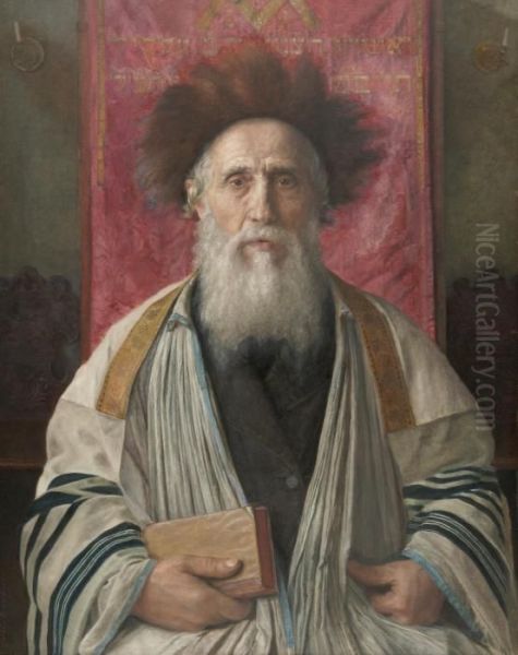 Portrait Of A Rabbi Oil Painting by Isidor Kaufmann