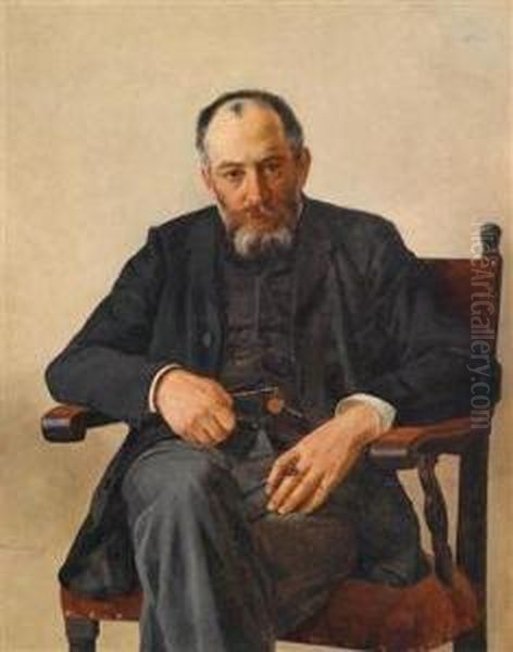 Bildnis Eines Sitzenden Herrn Oil Painting by Isidor Kaufmann