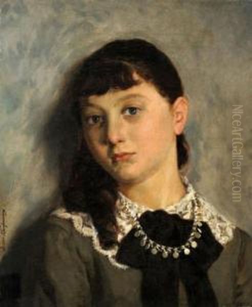 Portrait Of Elisabeth Zurkow Oil Painting by Isidor Kaufmann