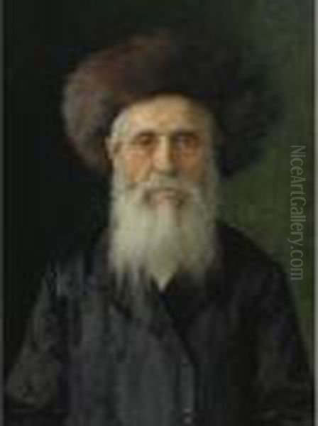 Portrait Of A Man With Streimel Oil Painting by Isidor Kaufmann