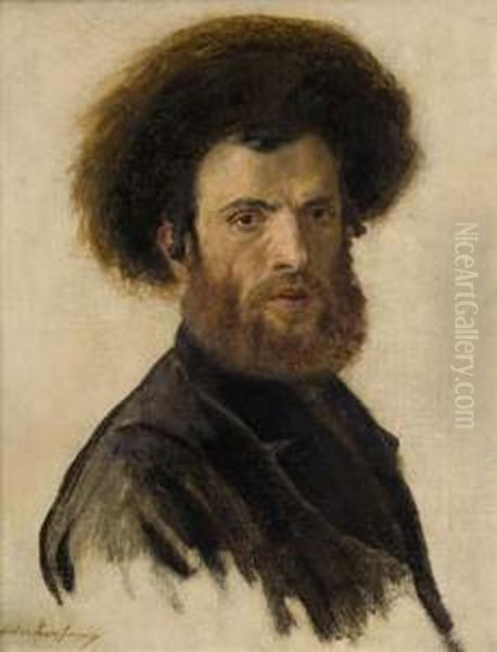 Portrait Of A Hassidic Man Oil Painting by Isidor Kaufmann