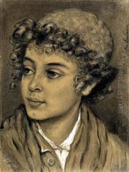 Portrait Of A Jewish Boy Oil Painting by Isidor Kaufmann