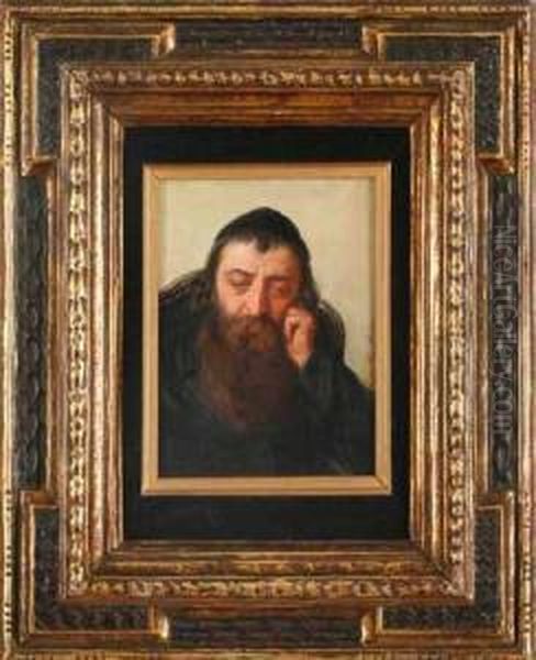 Portrait Of A Hassidic Man Oil Painting by Isidor Kaufmann