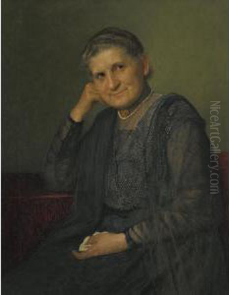 Portrait Of A Woman Oil Painting by Isidor Kaufmann