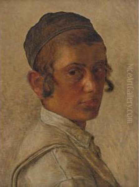 Portrait Of Young Orthodox Man Oil Painting by Isidor Kaufmann