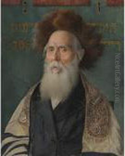 Portrait Of A Rabbi Oil Painting by Isidor Kaufmann