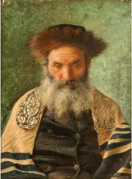 Portrait Of A Rabbi Oil Painting by Isidor Kaufmann