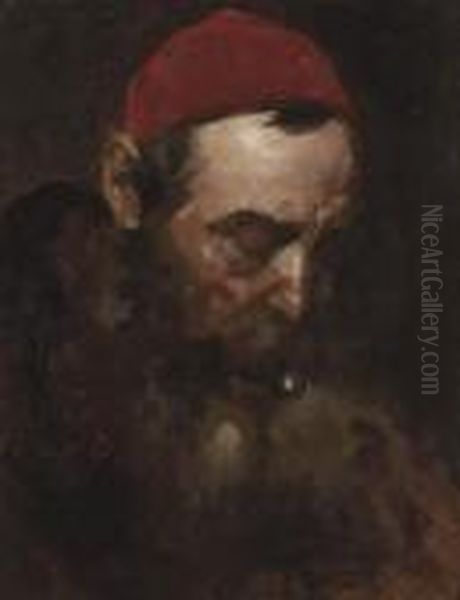 Study Of A Bearded Gentleman Oil Painting by Isidor Kaufmann