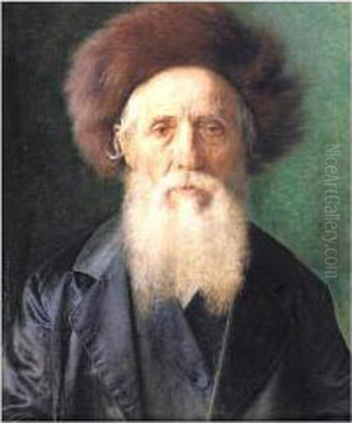 Portrait Of A Rabbi Oil Painting by Isidor Kaufmann