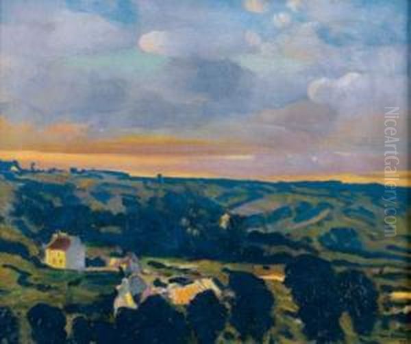 Paysage, 191(?) Oil Painting by Leon Kaufmann