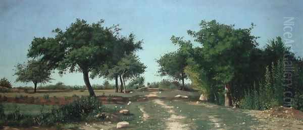 Path through the Apples Trees Oil Painting by Antoine Chintreuil