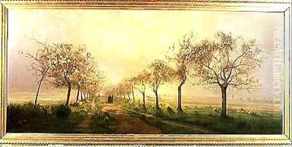 Apple Trees and Broom in Flower Oil Painting by Antoine Chintreuil