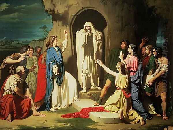 The Resurrection of Lazarus Oil Painting by Jose Casado del Alisal