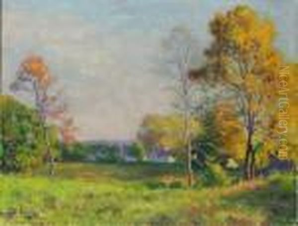 Hickory Trees Oil Painting by William Jurian Kaula