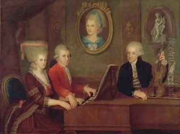 The Mozart family Oil Painting by Johann Nepomuk della Croce