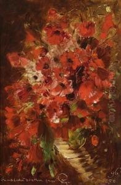 Roter Mohn Oil Painting by Hermann Kaulbach