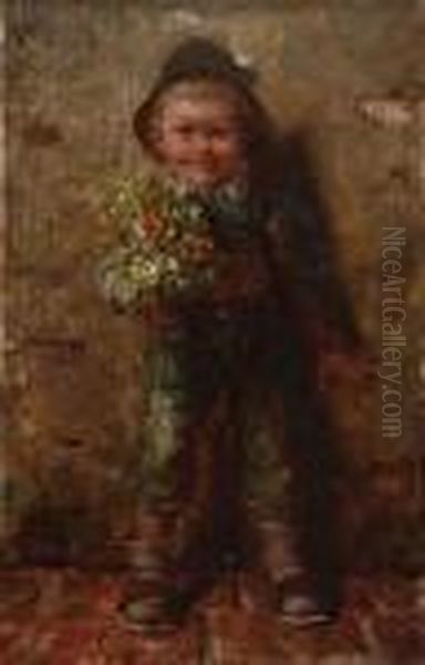 Der Kleine Gratulant. Oil Painting by Hermann Kaulbach