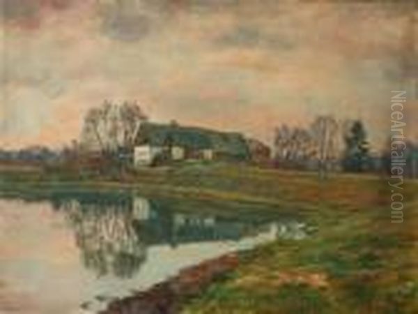 Lakes In Trhova Kamenice Oil Painting by Frantisek Kavan