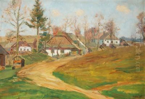 A Road To The Village Oil Painting by Frantisek Kavan