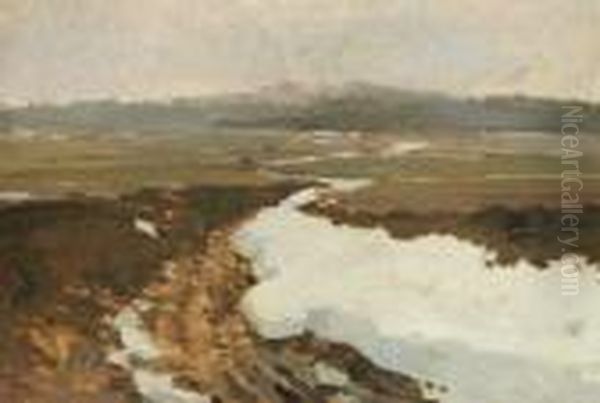 Spring Thaw Near Vitanov Oil Painting by Frantisek Kavan