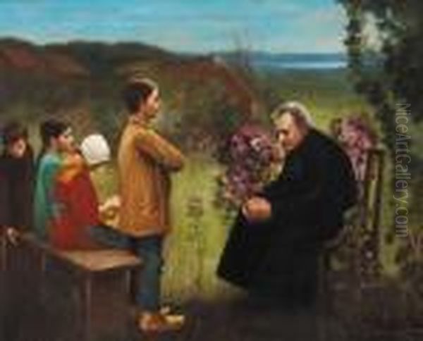 The Lesson Oil Painting by Joseph Malachy Kavanagh