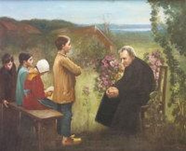 The Lesson Oil Painting by Joseph Malachy Kavanagh