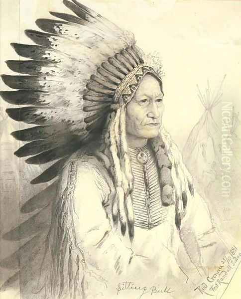 Tatanka Iyotake, Sitting Bull Oil Painting by Rudolf (Daniel Ludwig) Cronau