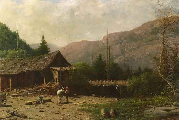 The Saw Mill, Adirondacks Oil Painting by George Lafayette Clough