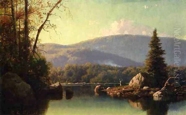 Prospect Mountain from Rawuette Lake Oil Painting by George Lafayette Clough