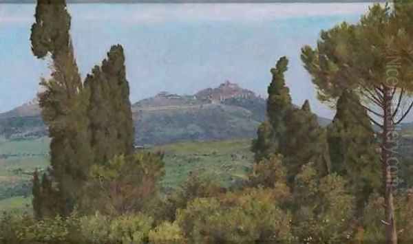 The View of Montecelio from the Villa dEste Tivoli Oil Painting by Matthew Ridley Corbet