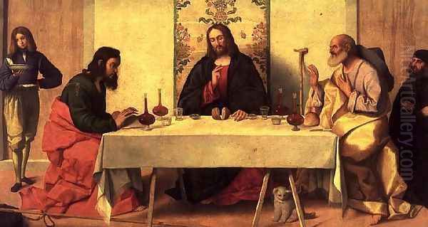 The Supper at Emmaus, 1520 Oil Painting by Vincenzo di Biagio Catena